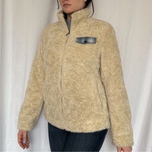 Pendleton Cream Teddy Jacket with Plaid Accent